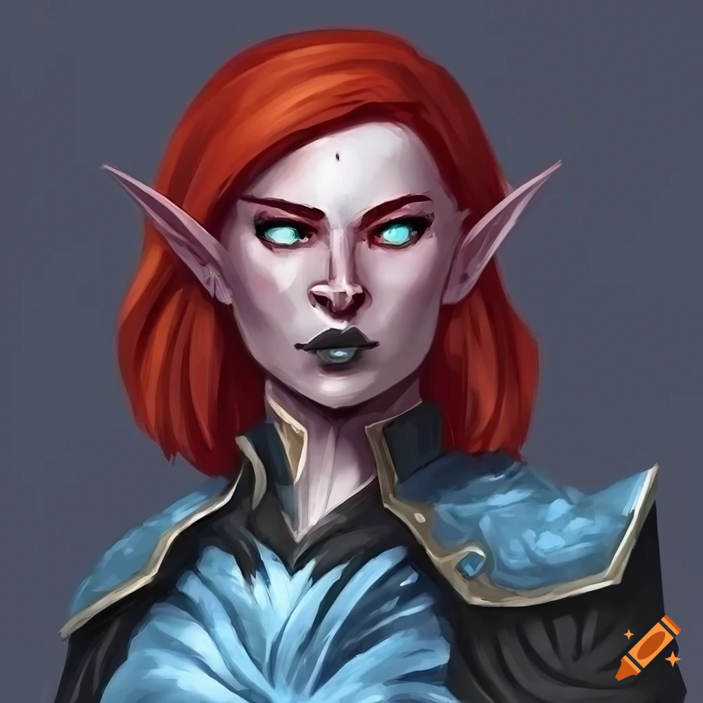 Illustration of a red-haired female sorcerer