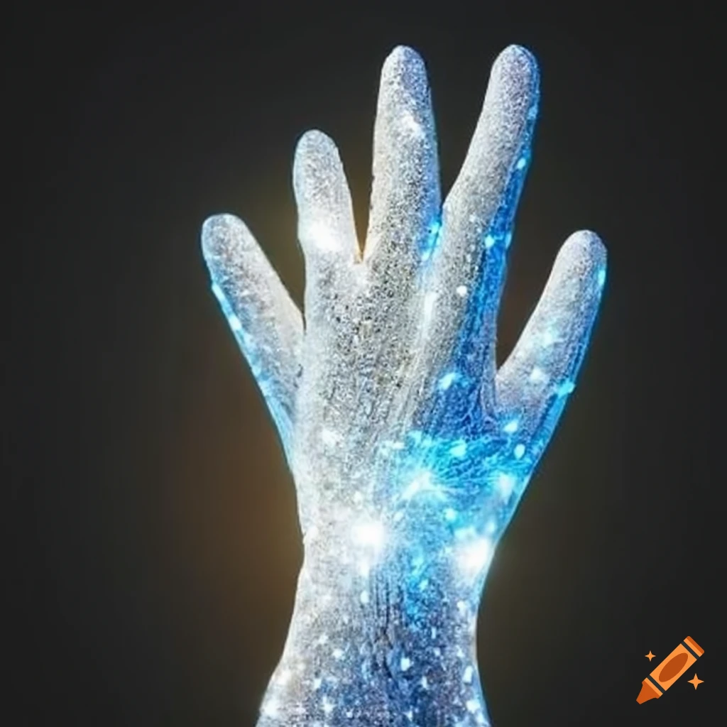 sparkling white light glove