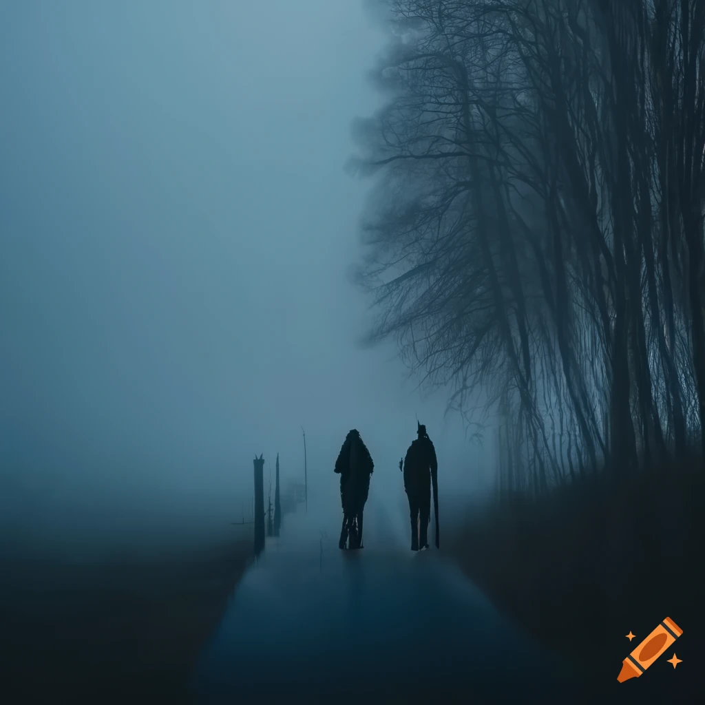 photo of people walking in heavy fog