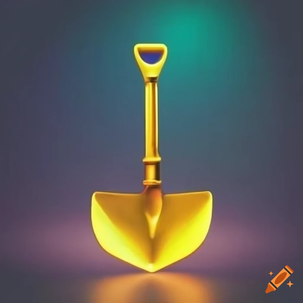 phosphorescent golden shovel with glowing lights