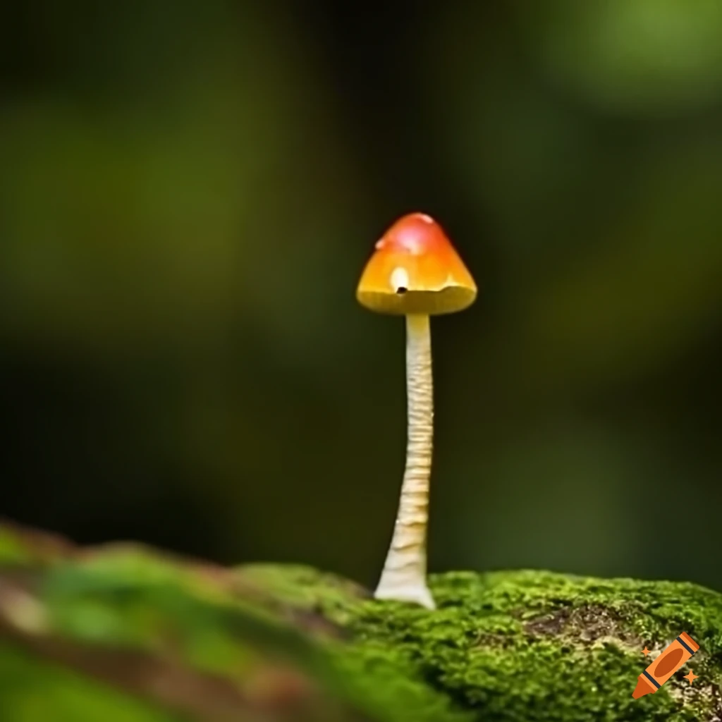 Close up of a tree bud shaped like a mushroom on craiyon