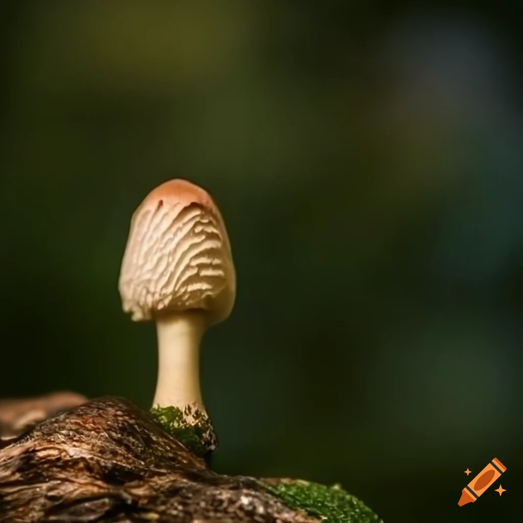 close-up of a mushroom-shaped tree bud