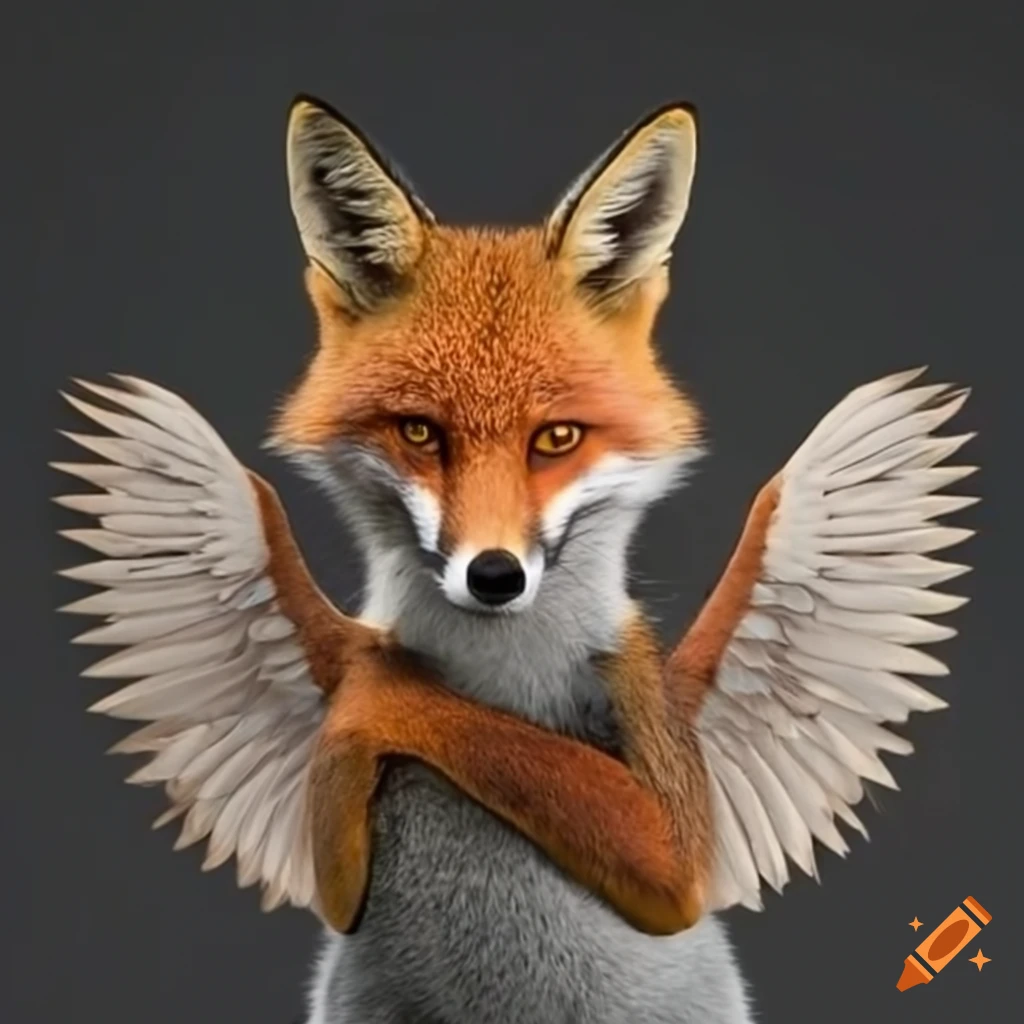 digital art of a winged fox