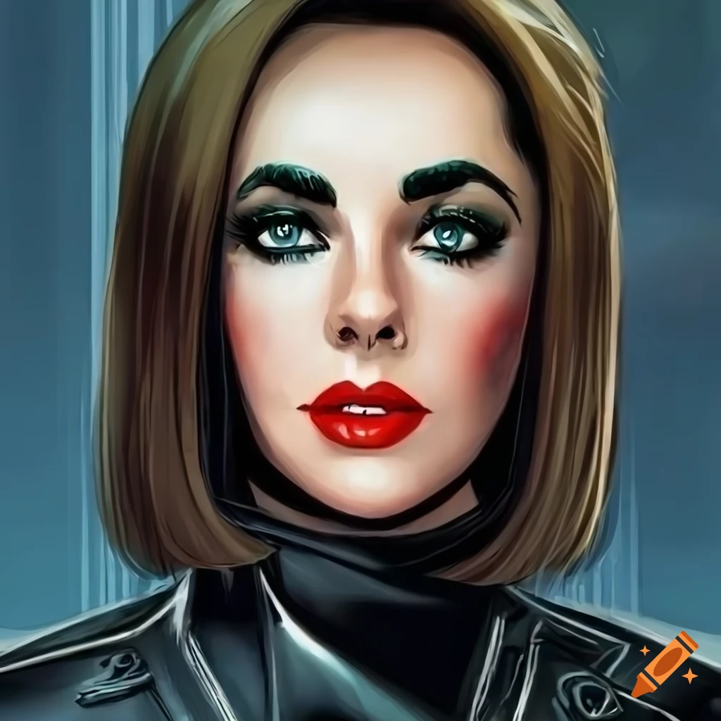 comic art of a confident woman with a bob haircut
