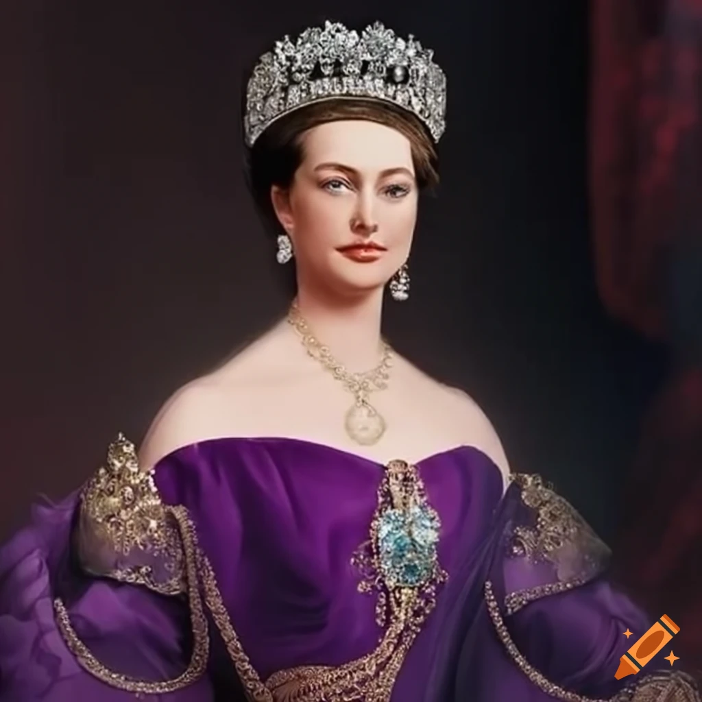 image of a queen in a luxurious ballgown