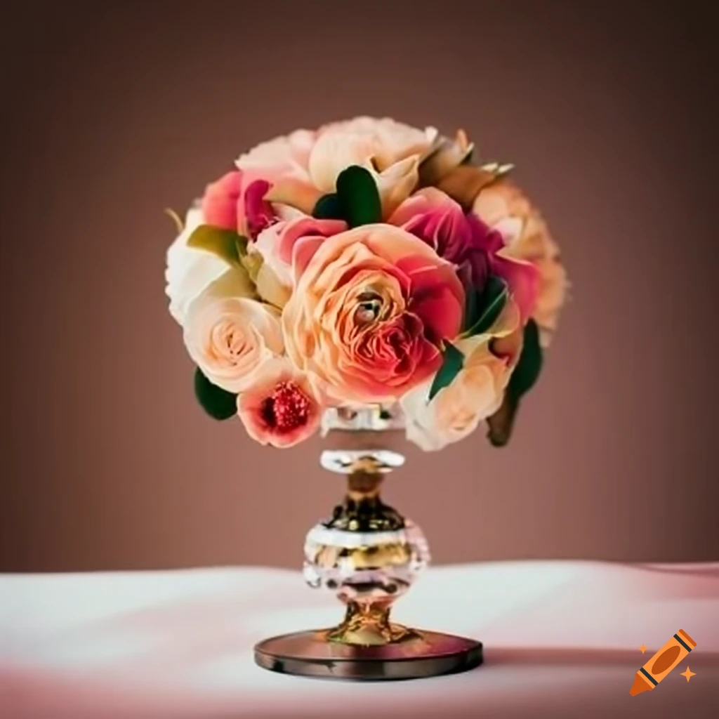 elegant wedding centerpiece with vibrant flowers