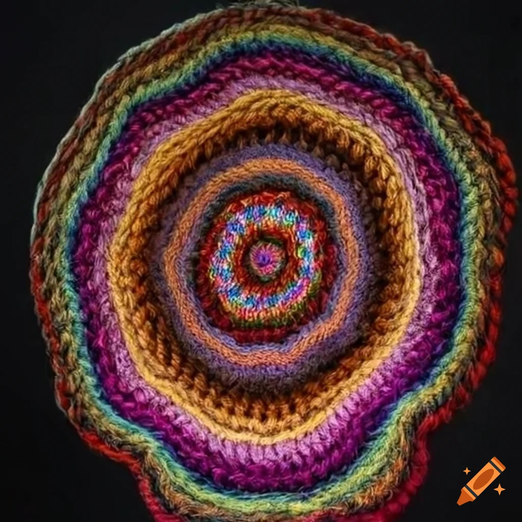 intricate sculpture made of yarn