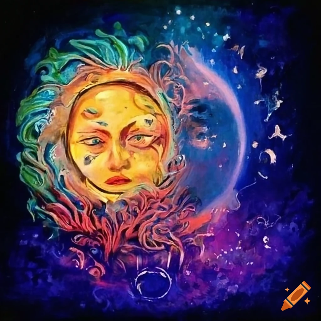 Collage Art Featuring The Sun And Moon On Craiyon