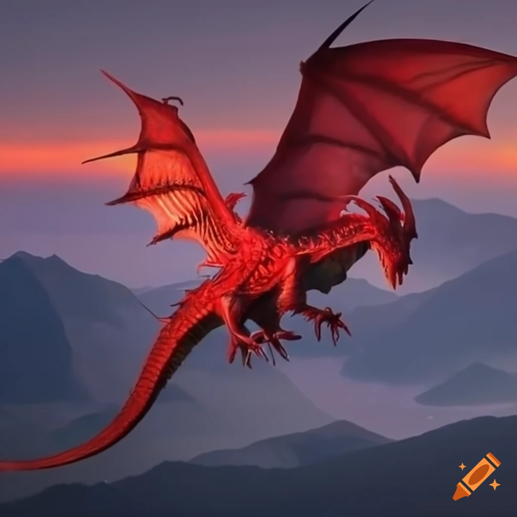 image of a majestic dragon flying over a scenic landscape