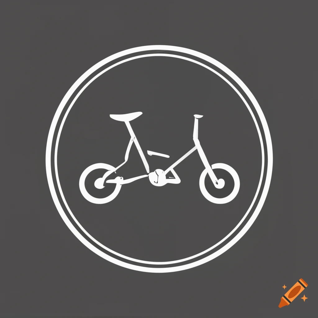 Circular black and white bike vector art