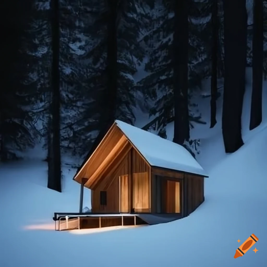 Cozy minimalist alpine cabin