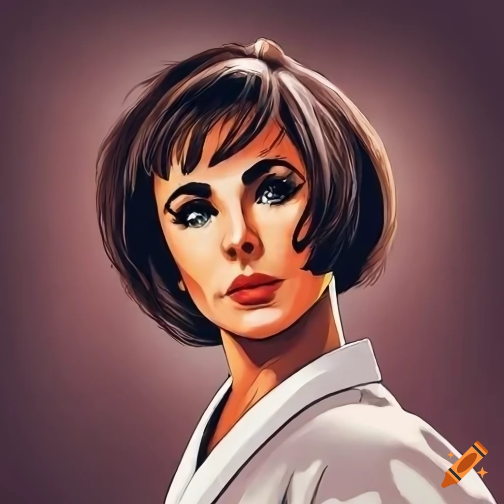 comic book art of a woman in karate pose
