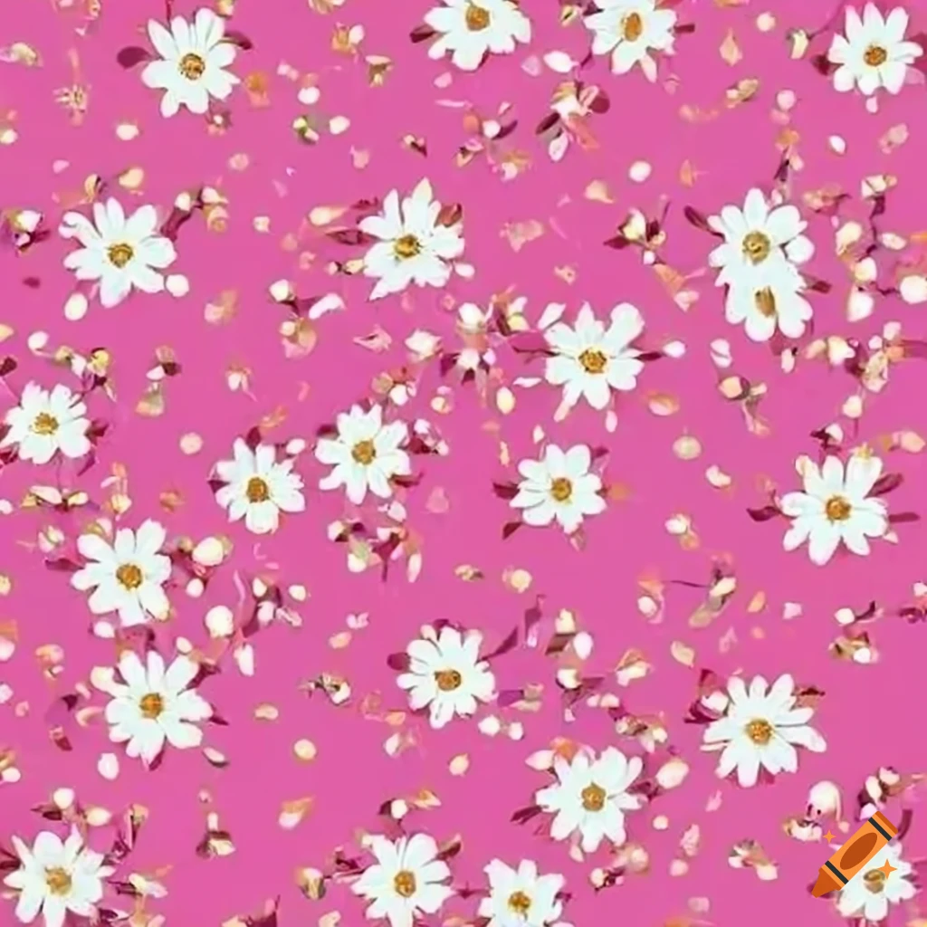 pink and white background with small flowers