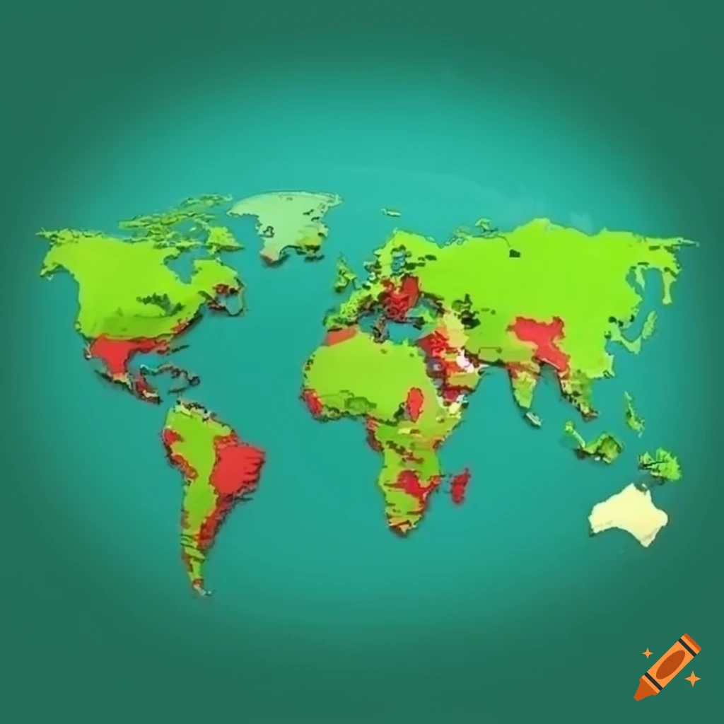 world map color coded