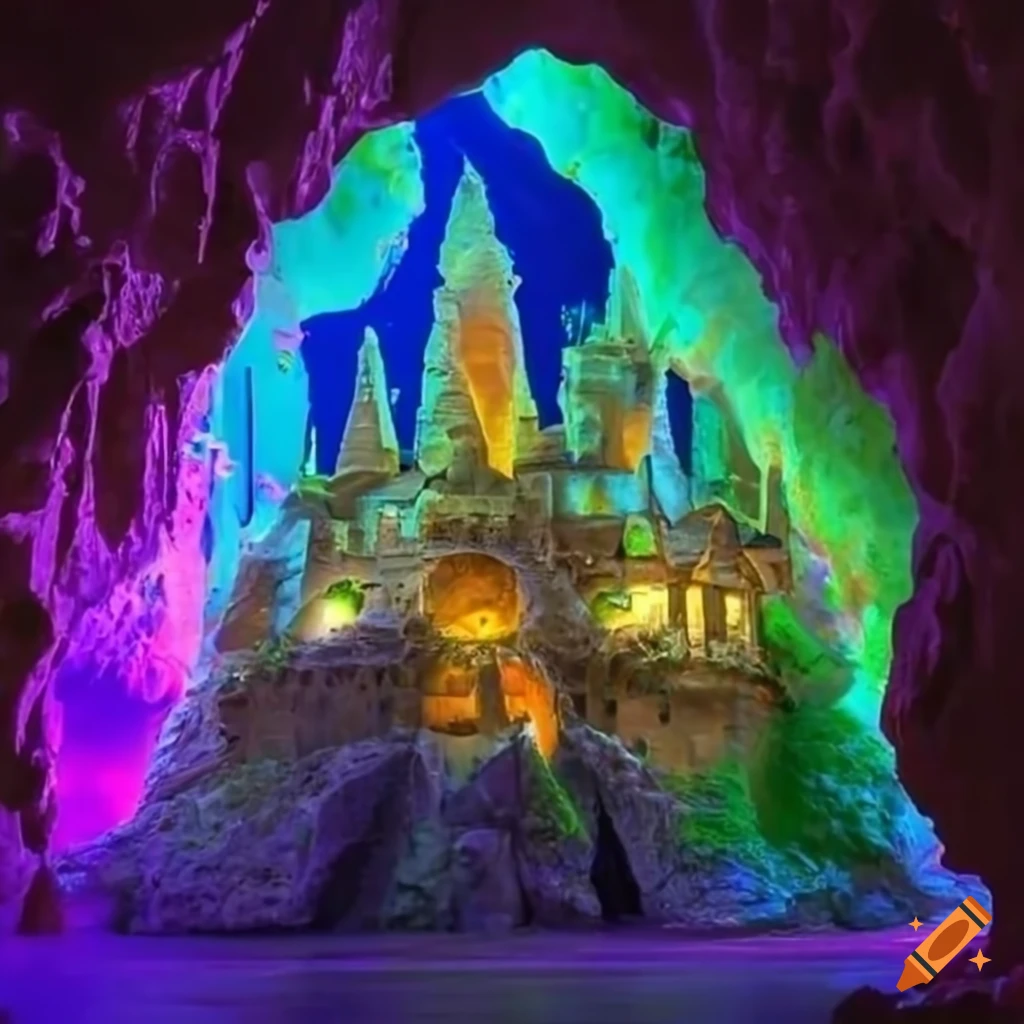 Image Of A Castle Made Of Yellow Rock Candy In A Magical Town On Craiyon