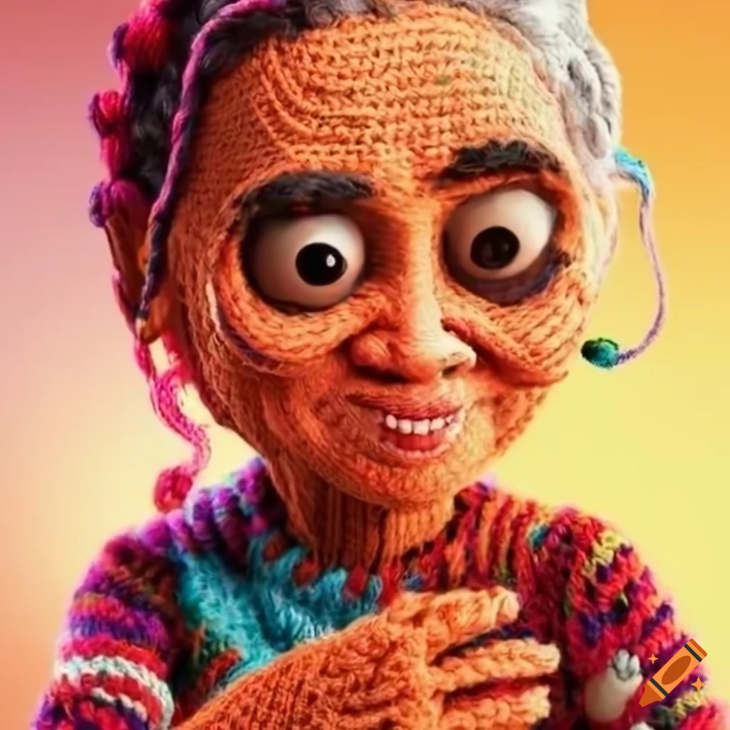 image of Coco Abuela from Pixar knitting
