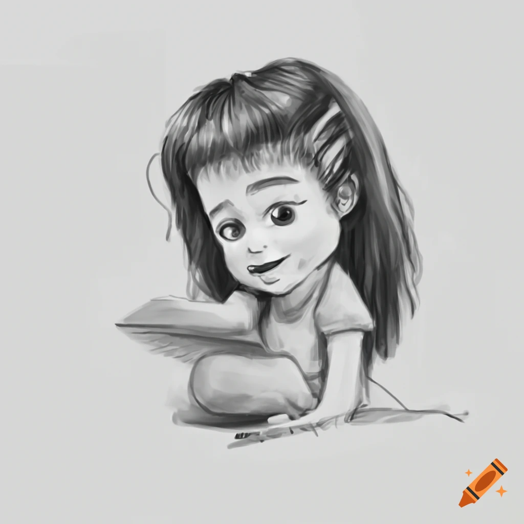 Illustration d'une petite fille triste dans une tente on Craiyon, image size:1024x1024