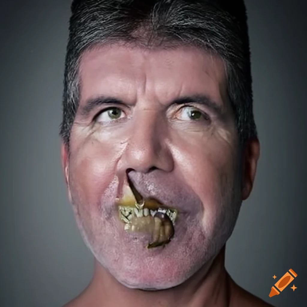 Meme of simon cowell's face on a blobfish
