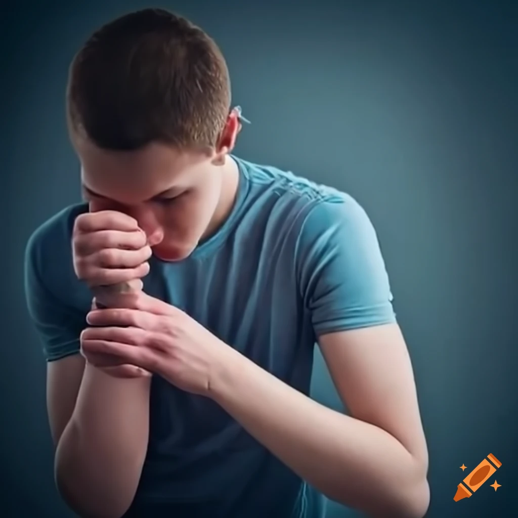 portrait of a young man with an injured arm