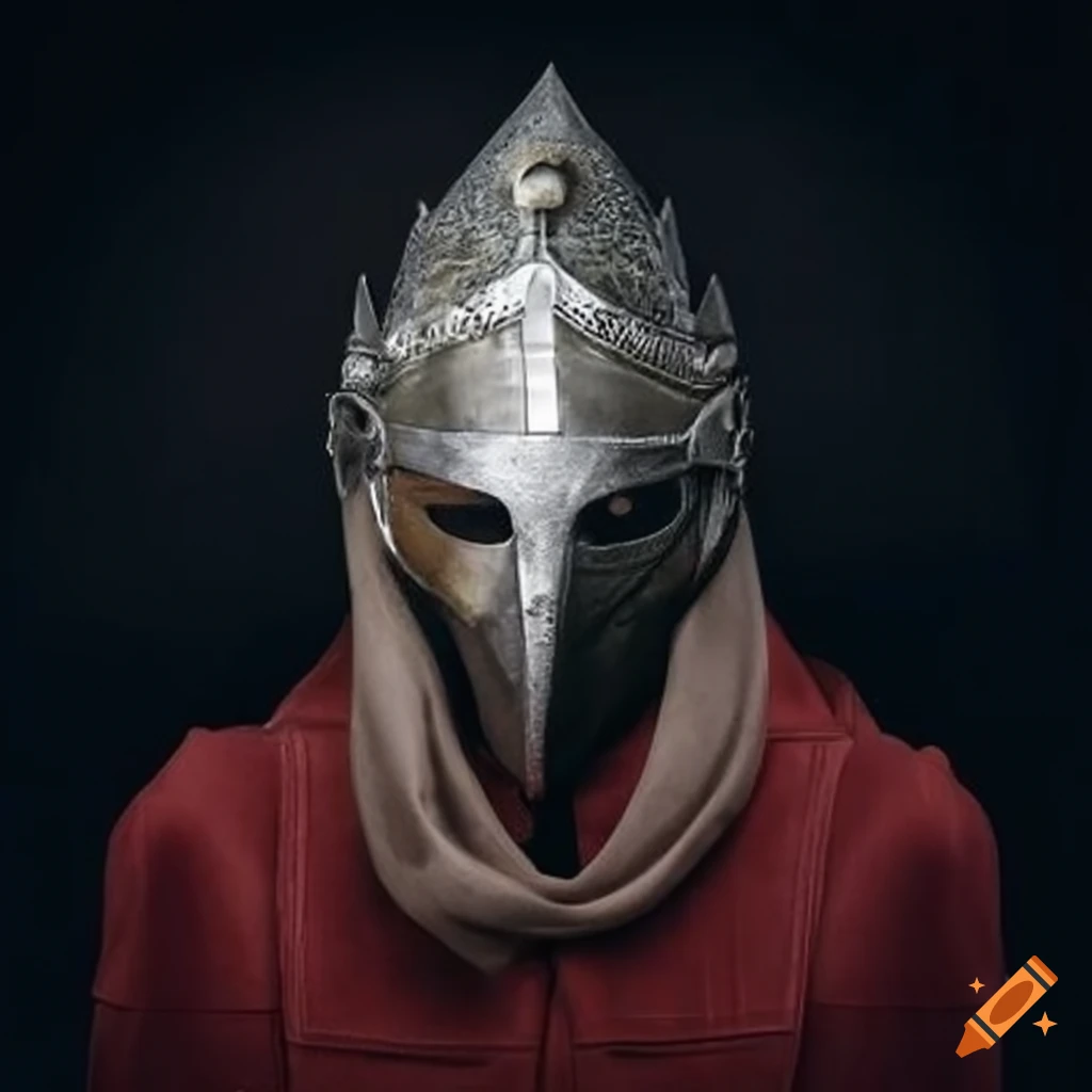Lion mask knight helmet on Craiyon
