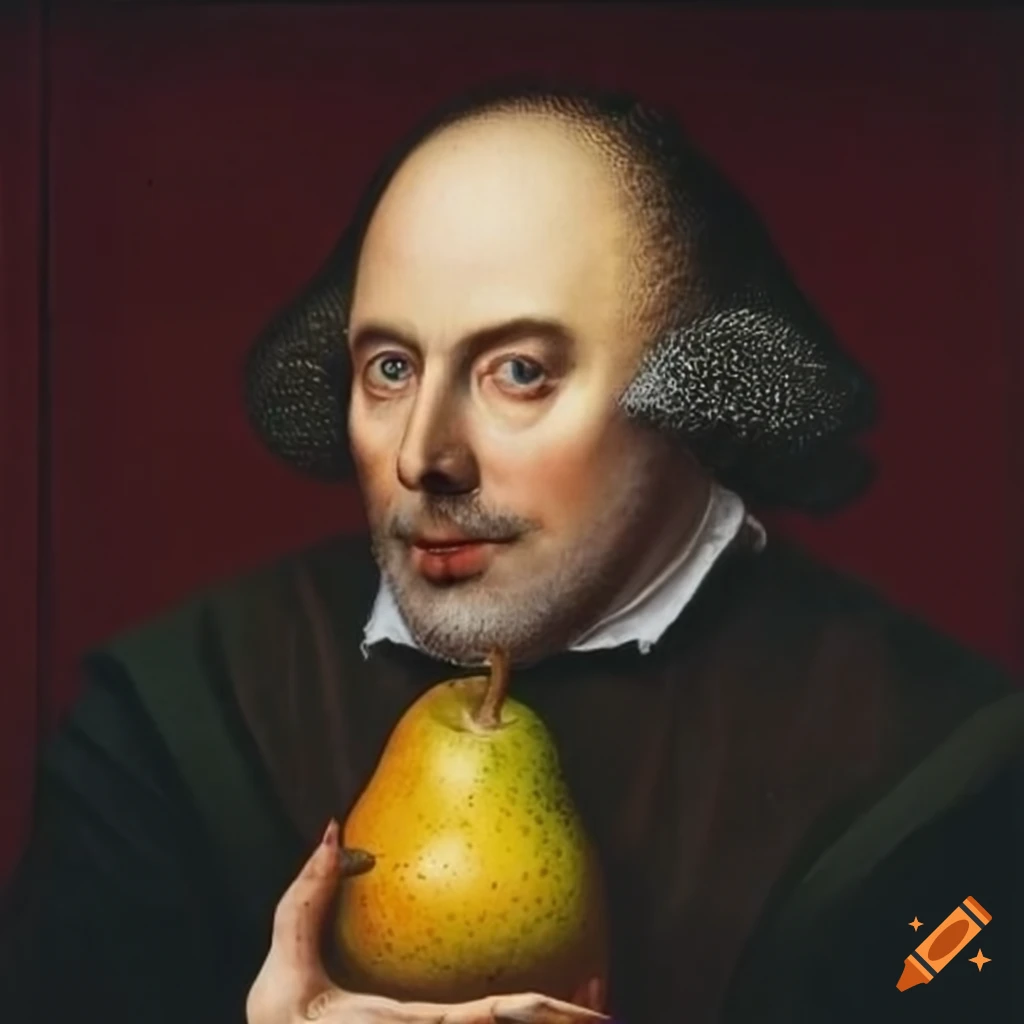 satirical-image-of-shakespeare-holding-a-pear-on-craiyon
