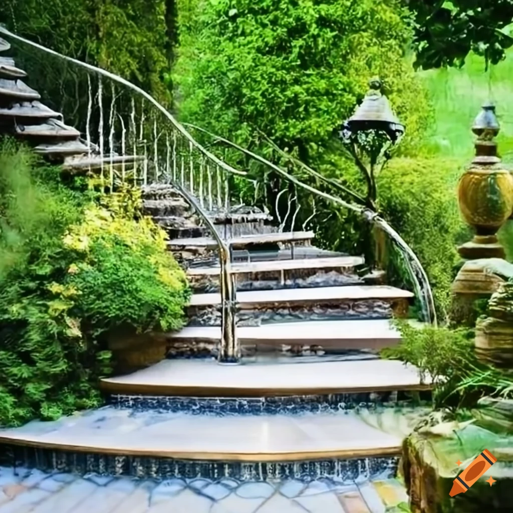 Islamic silver balcony overlooking a pond