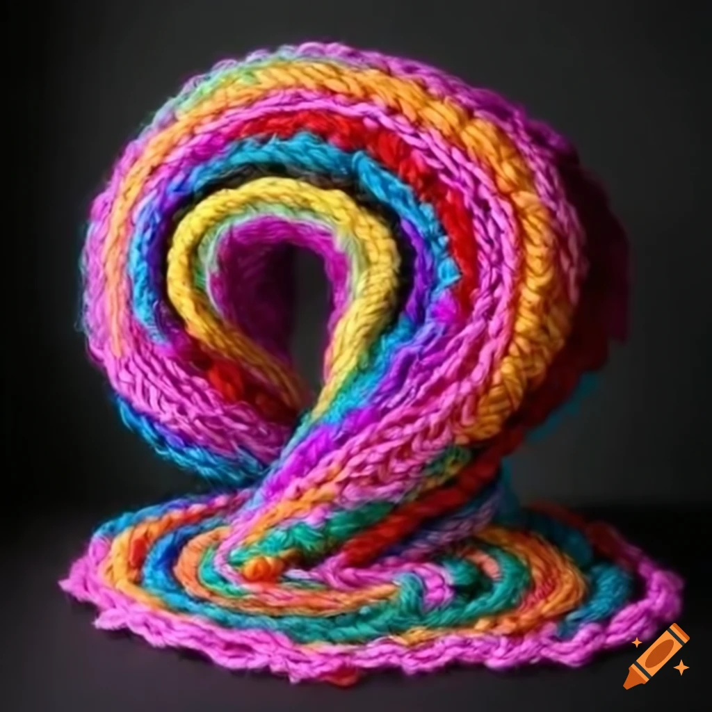 psychedelic yarn sculpture