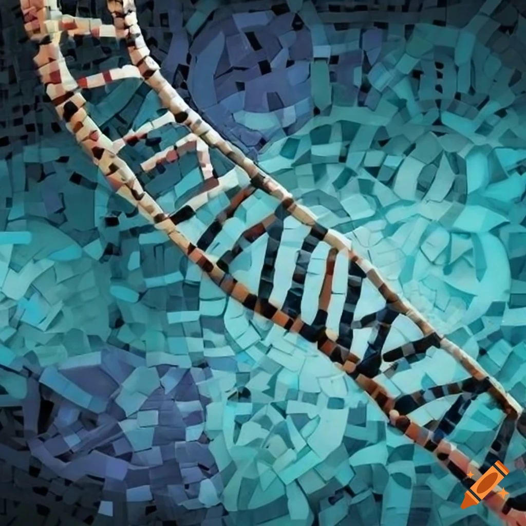 Mosaic Art Depicting Dna Structure