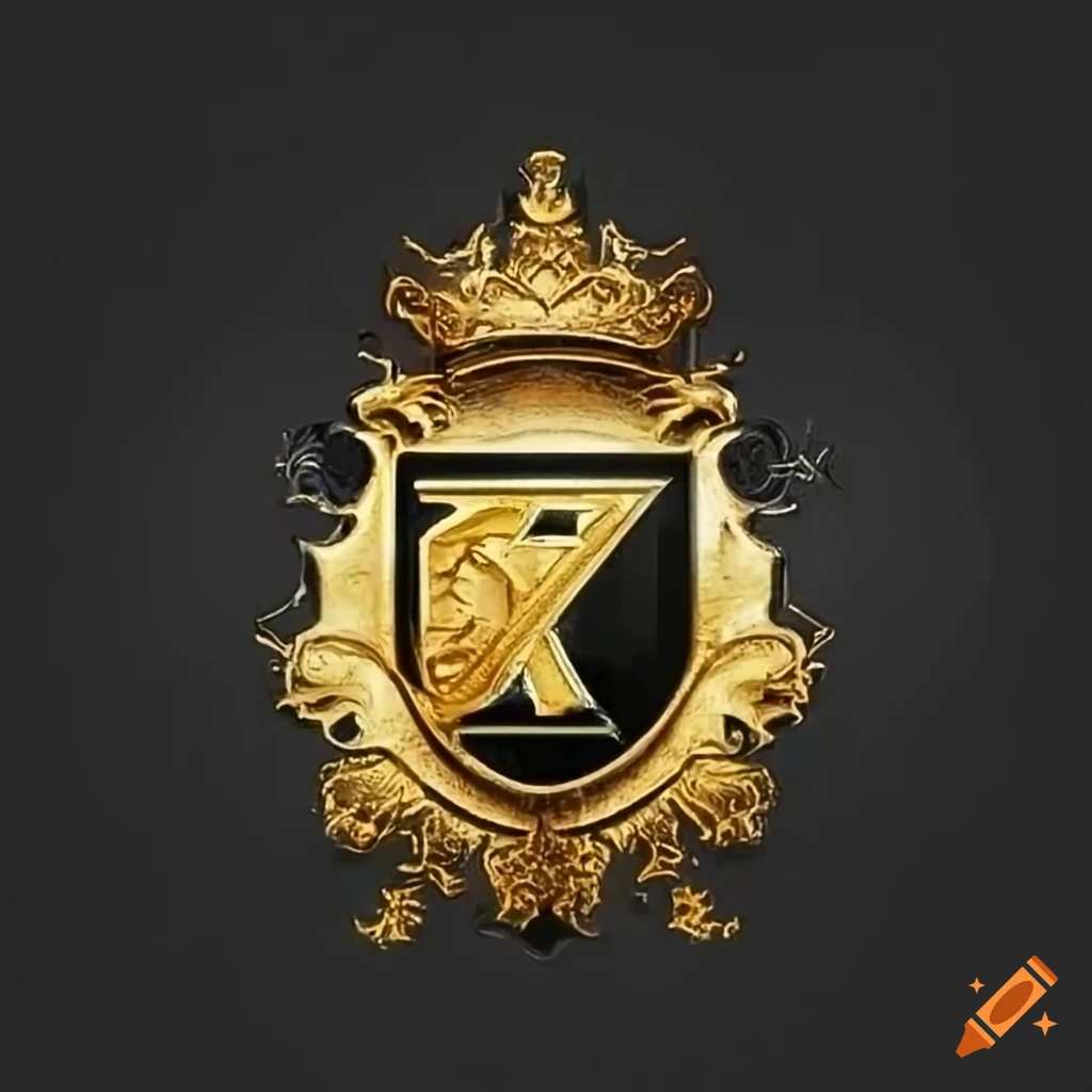 Gold real estate logo on black background on Craiyon