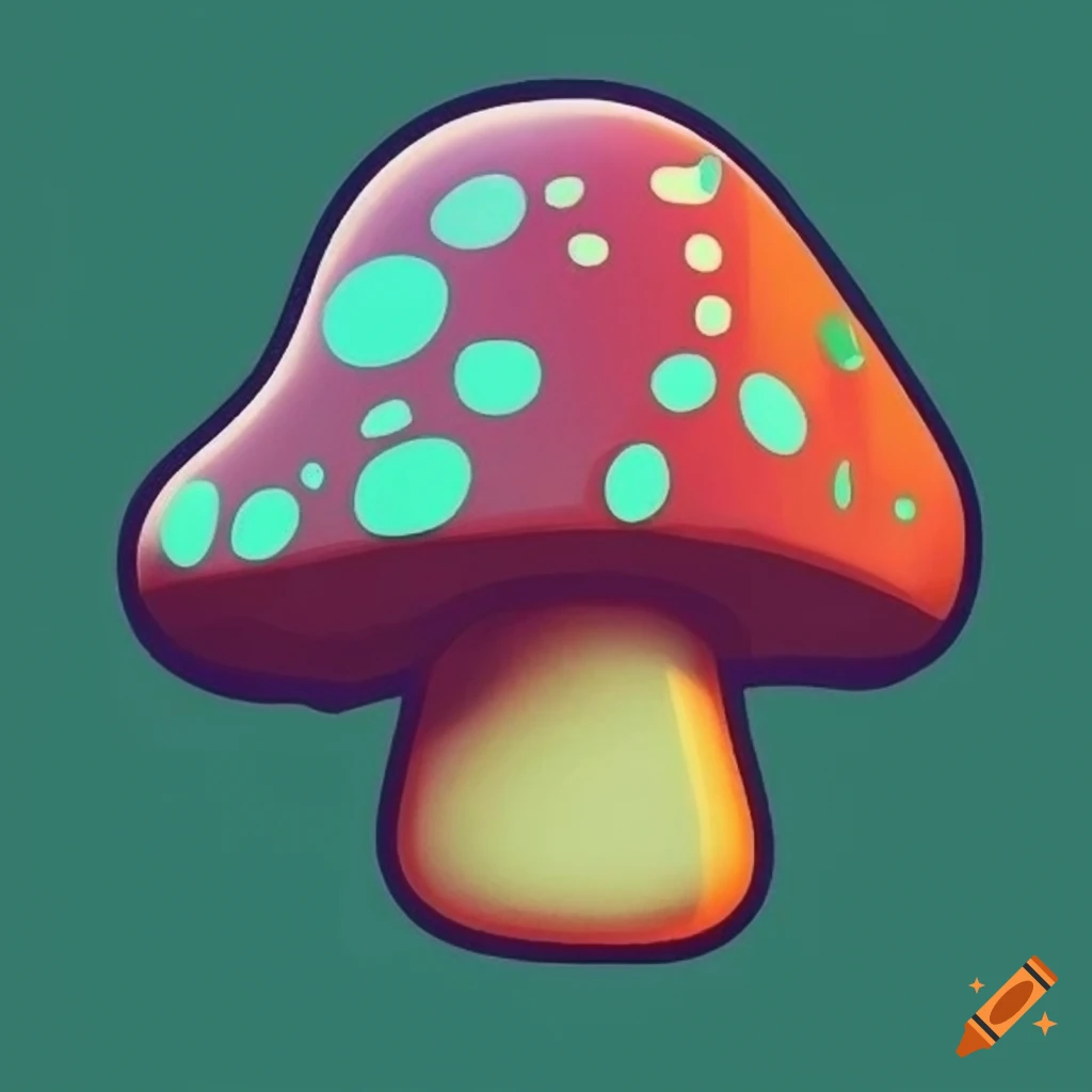 Mushroom snake with six heads in a pop art style on craiyon