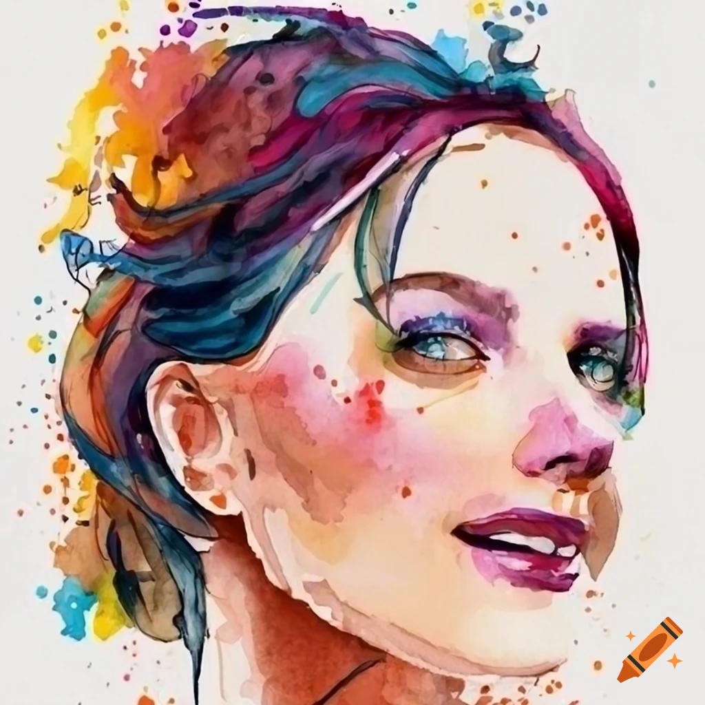 watercolor painting of a smiling woman