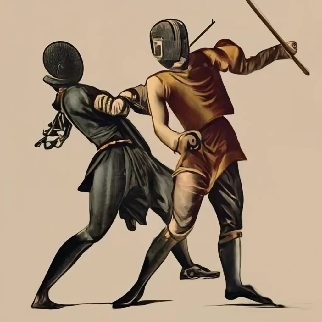 Illustration of hamlet's fencing duel with laertes
