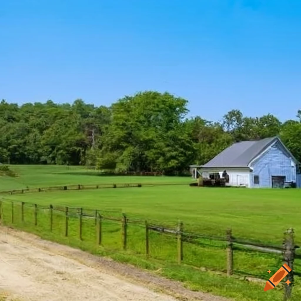 image of a colonial farmhouse with a stable