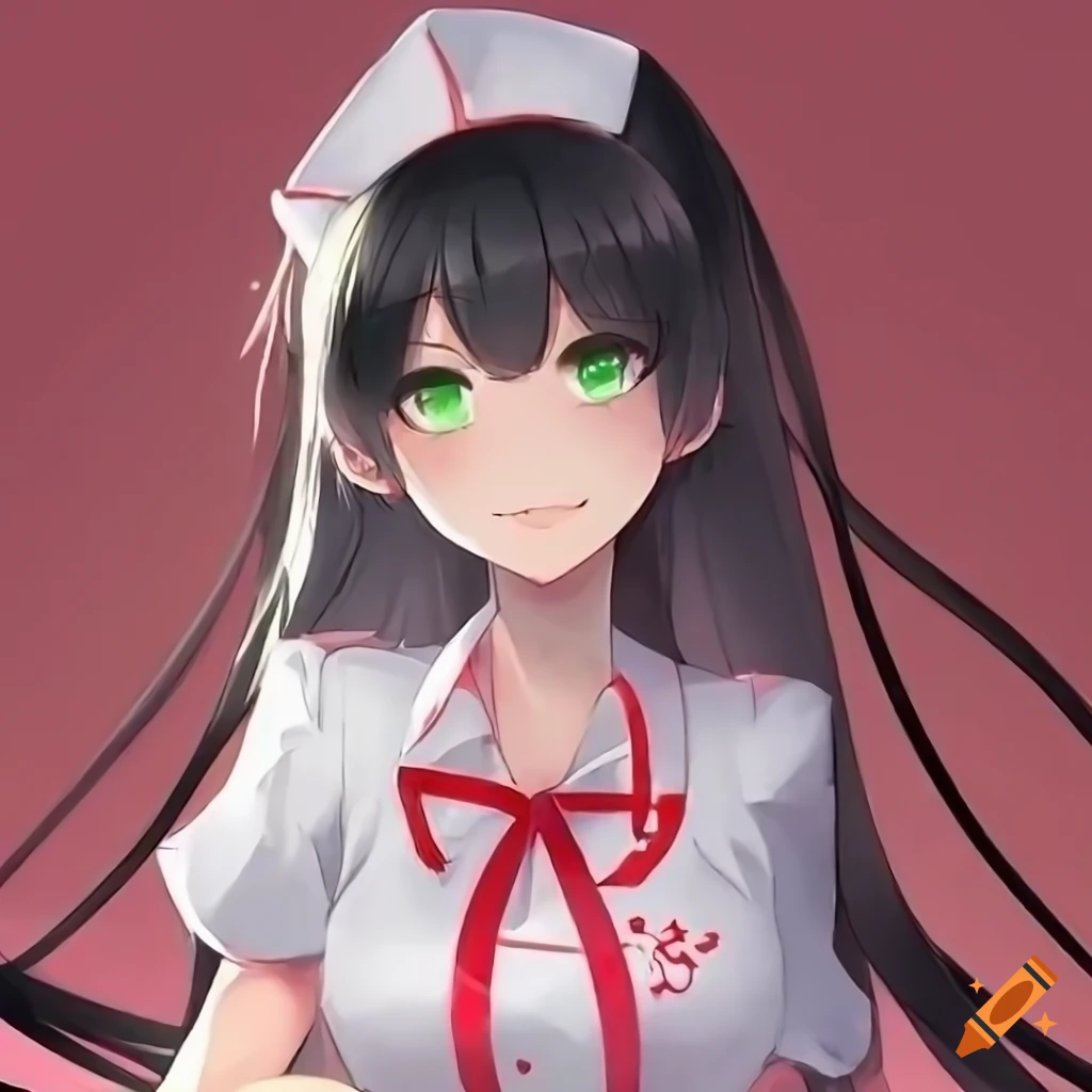 anime-style girl in a white nurse suit