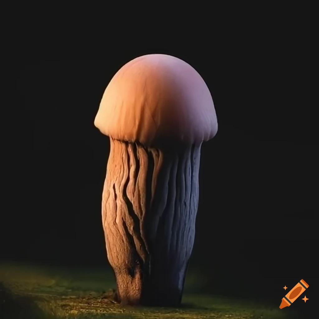 close-up of a mushroom-shaped tree bud