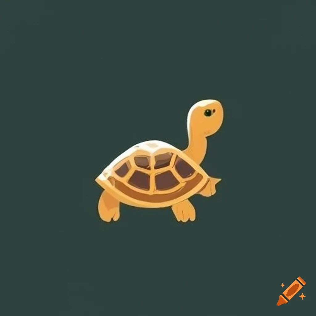 simple logo design of an African turtle