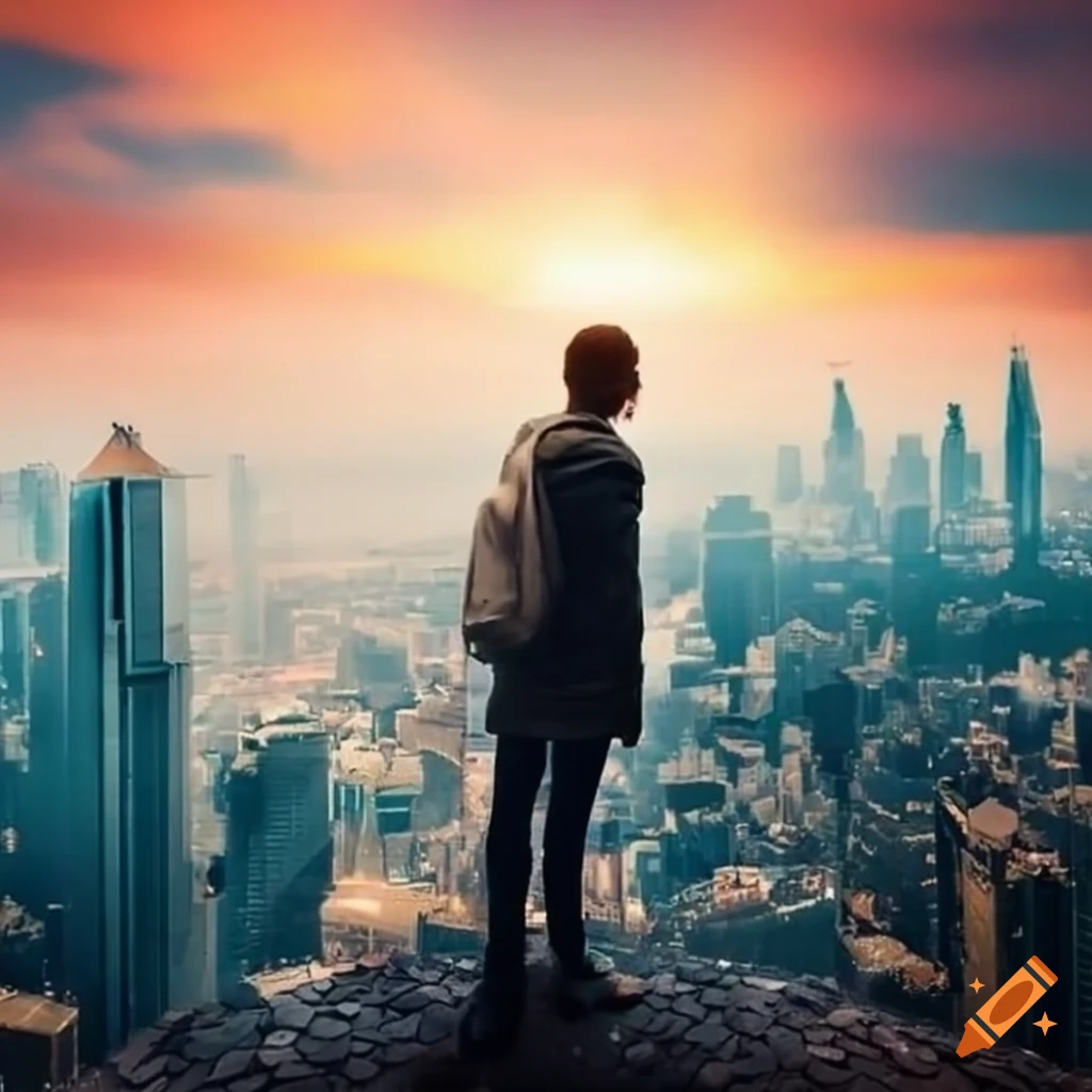 man-gazing-at-a-stunning-cityscape