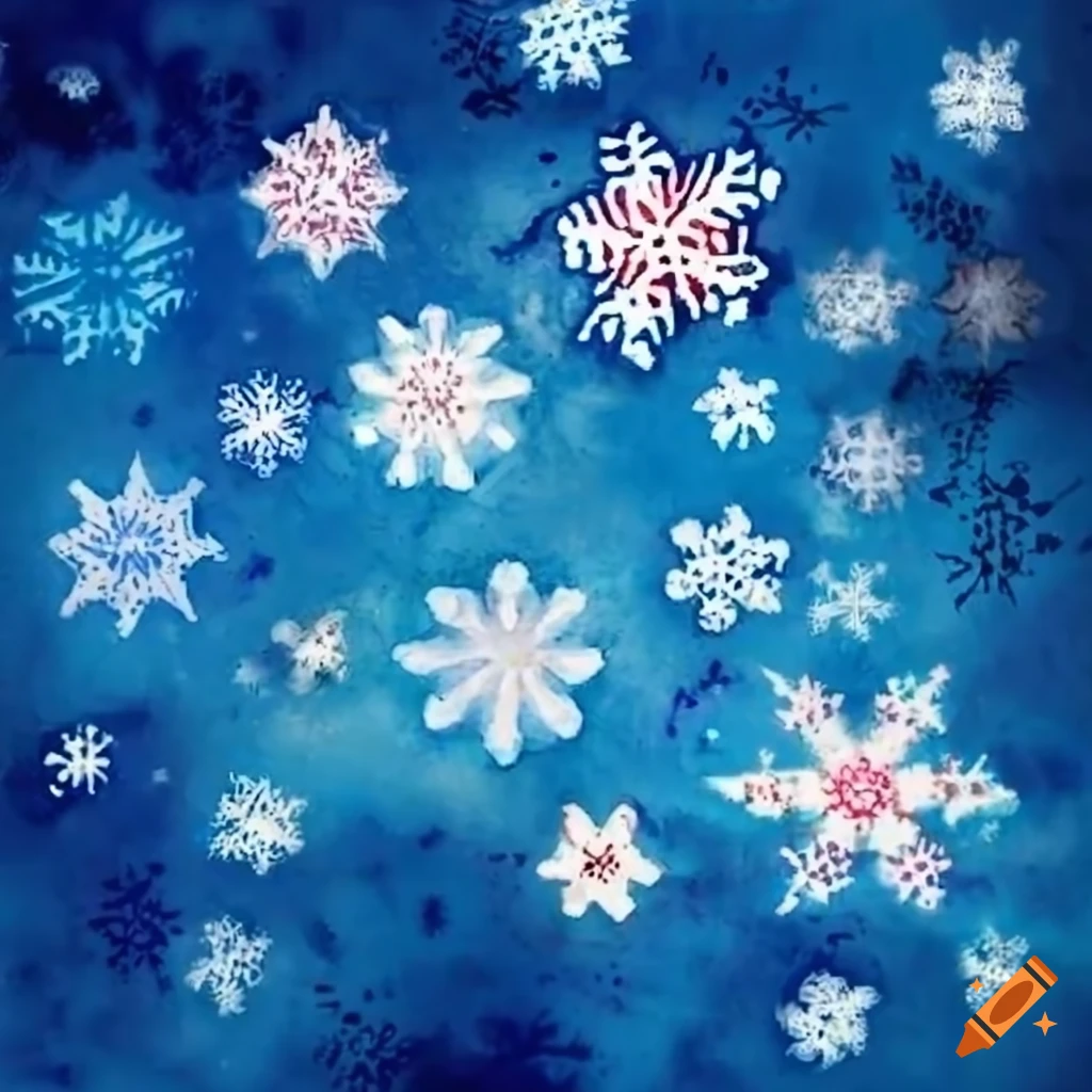 Watercolor snowflakes on Craiyon
