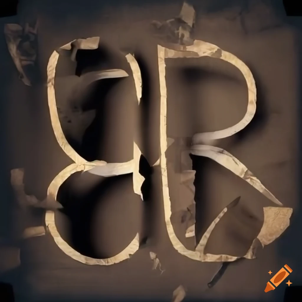 Disordered Letters Black and white steampunk letter r on Craiyon