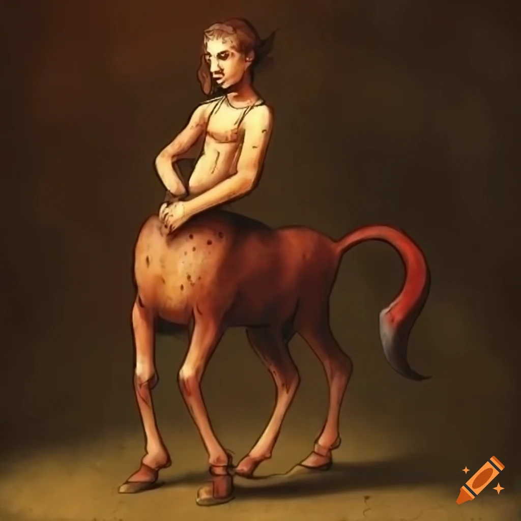 illustration of a wise old blacksmith and a young centaur