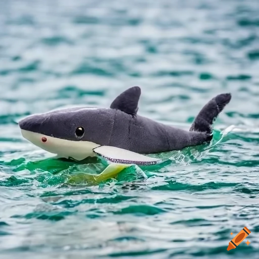 professional photo of a cute shark stuffed animal