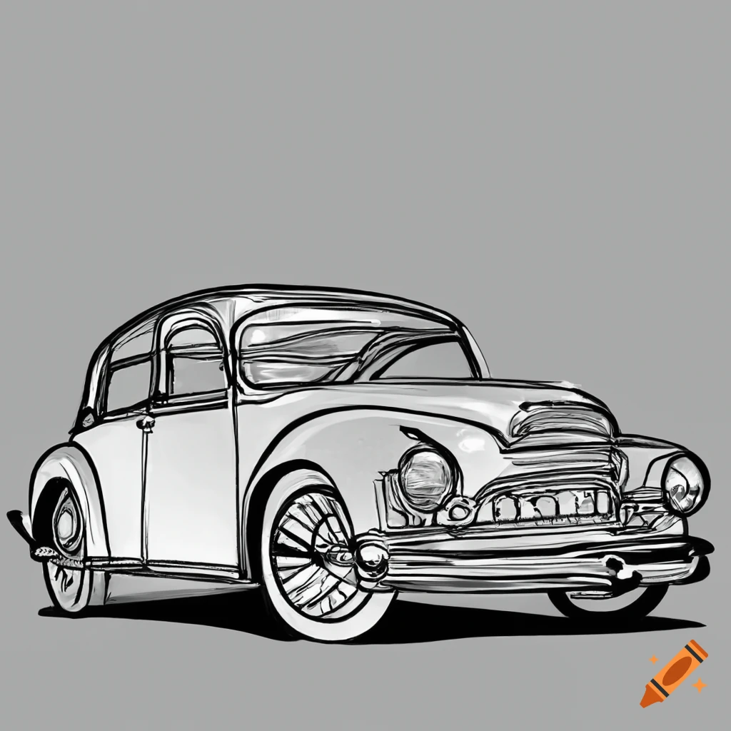 old time cars drawing - Clip Art Library