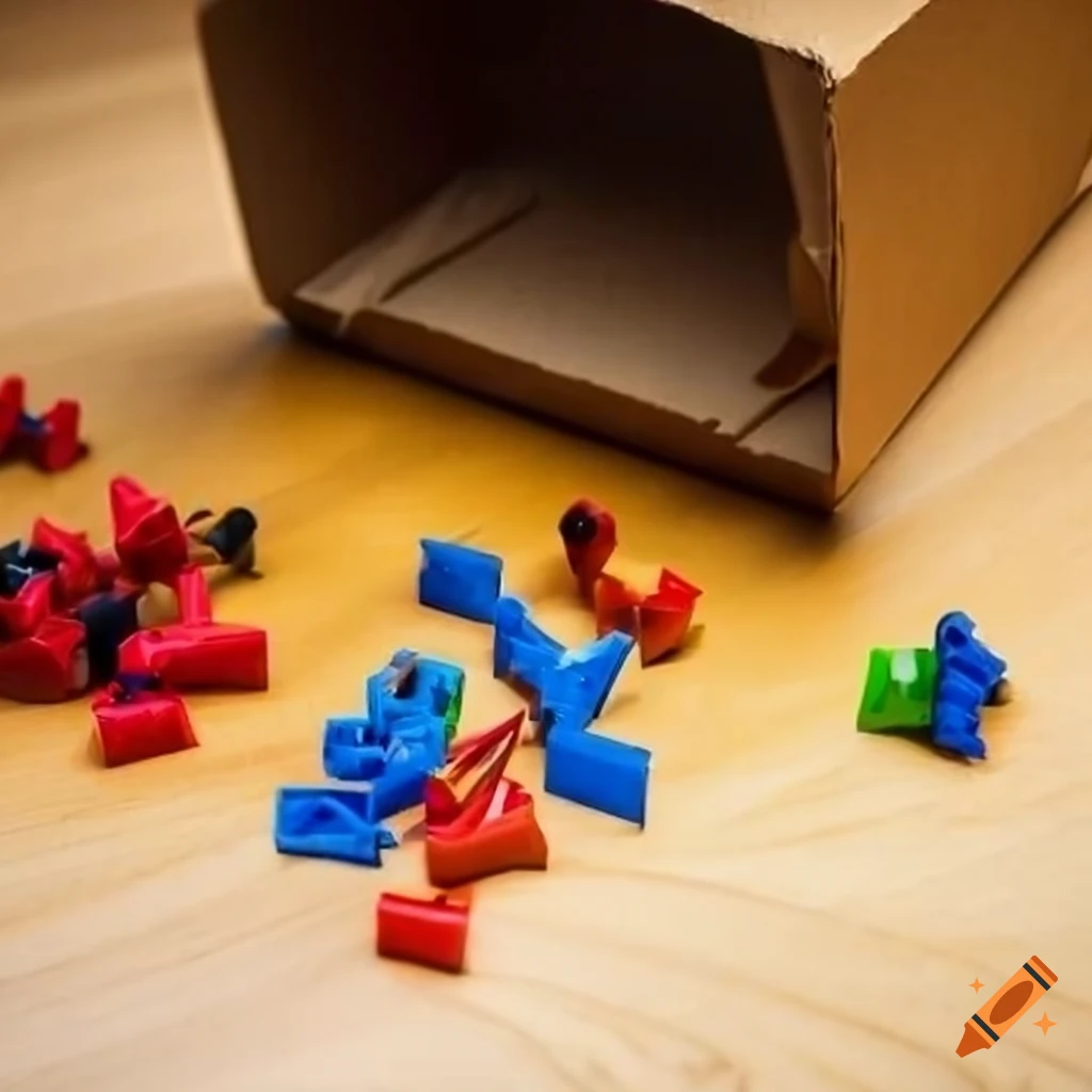 board game pieces exploding from an open box
