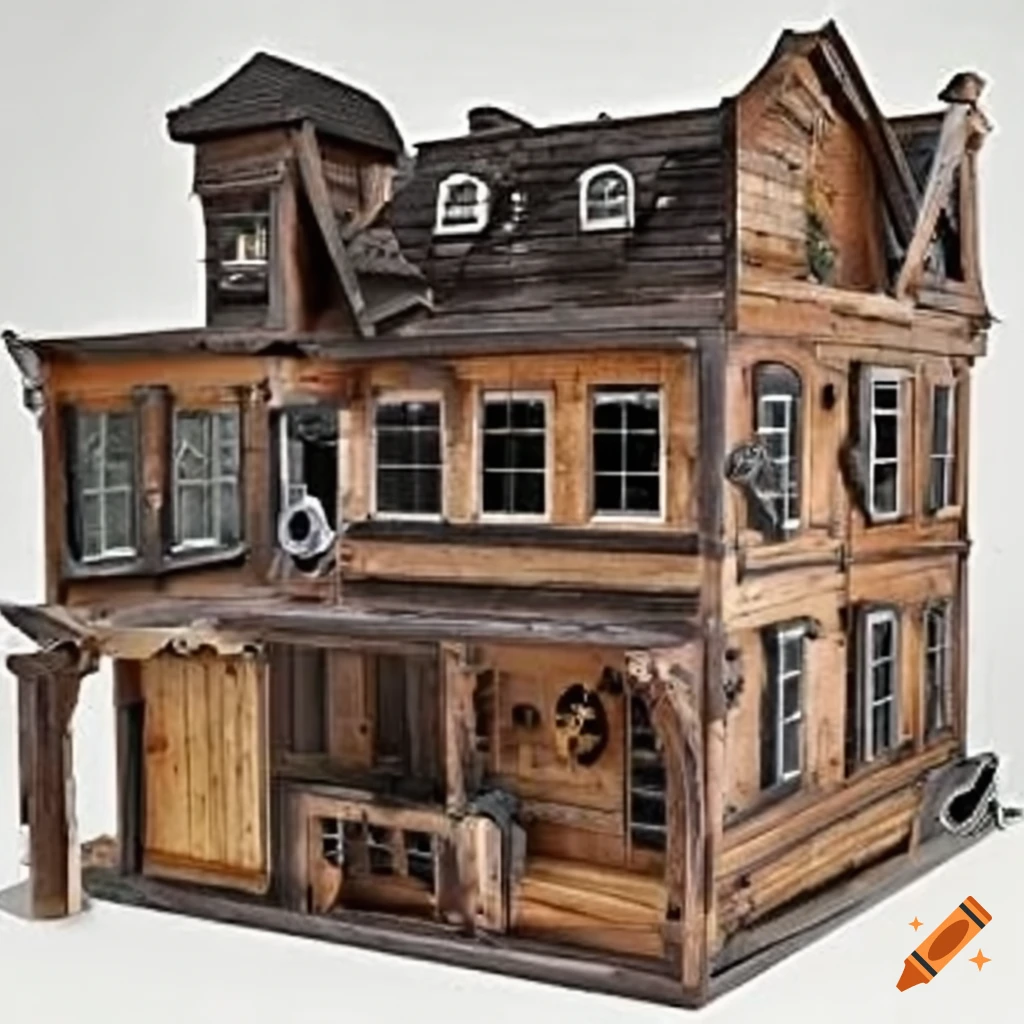 Steampunk haunted house with garages on Craiyon