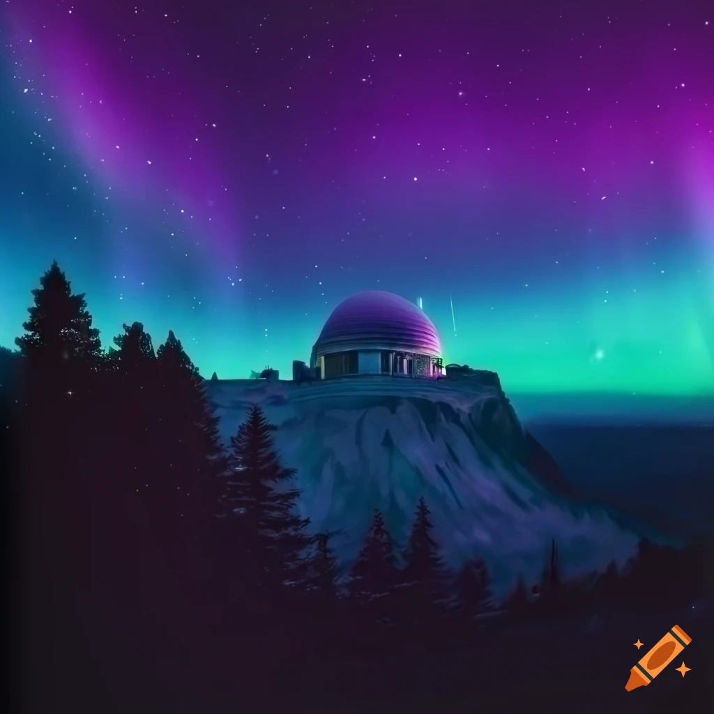 death metal album cover with nighttime mountain landscape and aurora