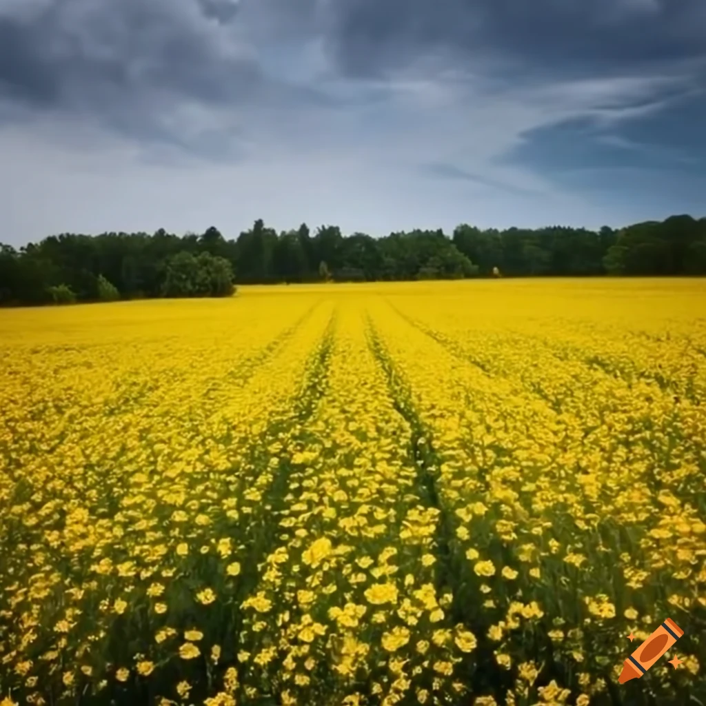 Detailed field of yellow flowers