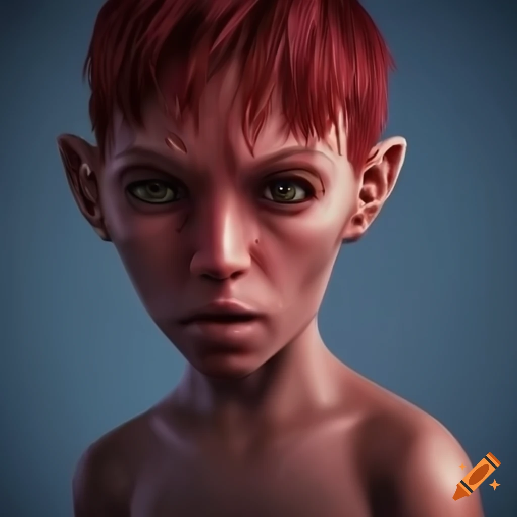 Image of a maroon-haired humanoid alien boy on Craiyon