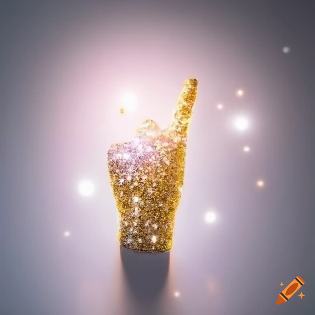 sparkling white light glove with pointing index finger