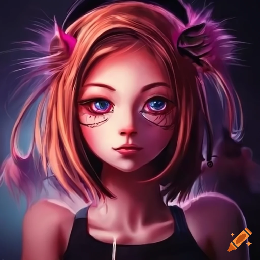 Portrait Of A Girl Cat On Craiyon