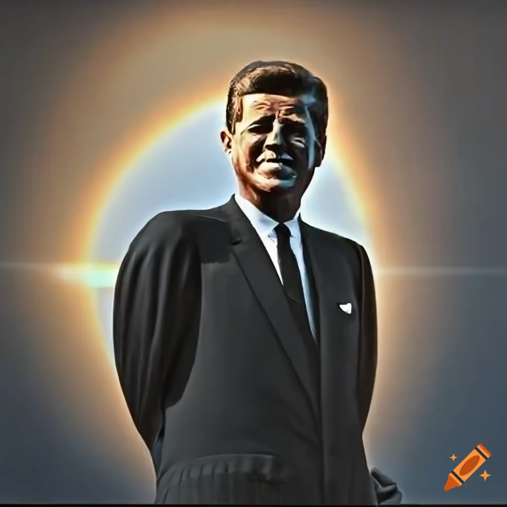 John F. Kennedy with a halo